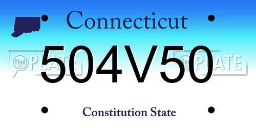 504V50 Connecticut License Plate