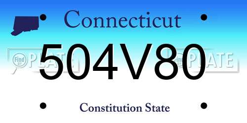 504V80 Connecticut License Plate