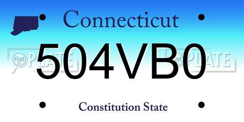 504VB0 Connecticut License Plate