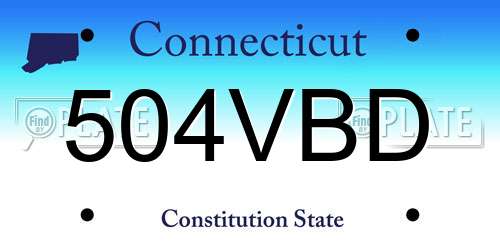504VBD Connecticut License Plate