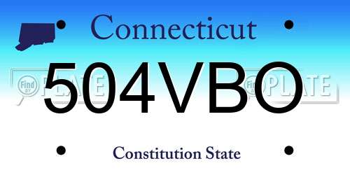 504VBO Connecticut License Plate