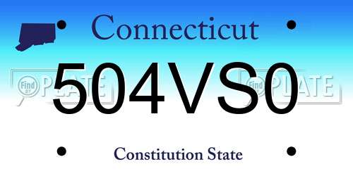 504VS0 Connecticut License Plate