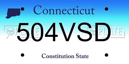504VSD Connecticut License Plate
