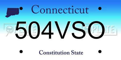504VSO Connecticut License Plate