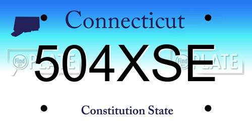 504XSE Connecticut License Plate