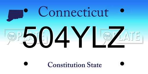 504YLZ Connecticut License Plate