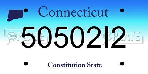 50502I2 Connecticut License Plate