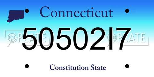 50502I7 Connecticut License Plate