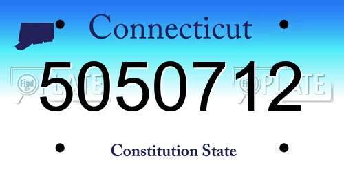 5050712 Connecticut License Plate