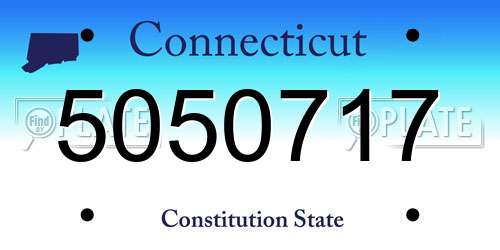 5050717 Connecticut License Plate
