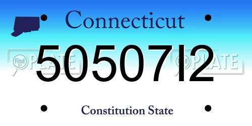 50507I2 Connecticut License Plate