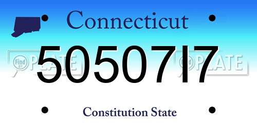 50507I7 Connecticut License Plate