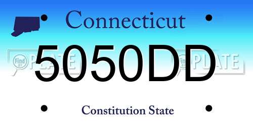 5050DD Connecticut License Plate