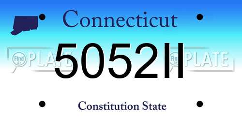 5052II Connecticut License Plate