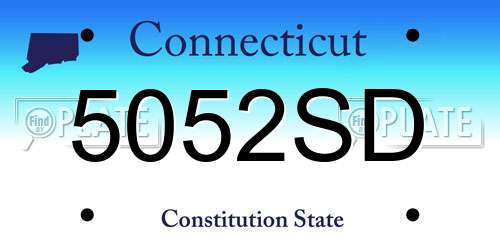 5052SD Connecticut License Plate