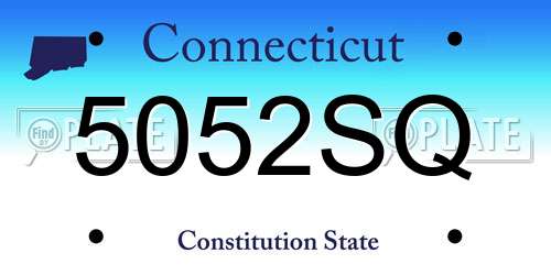 5052SQ Connecticut License Plate