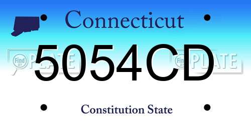 5054CD Connecticut License Plate