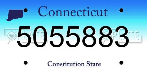 5055883 Connecticut License Plate