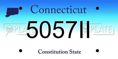 5057II Connecticut License Plate