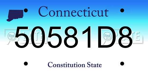 50581D8 Connecticut License Plate