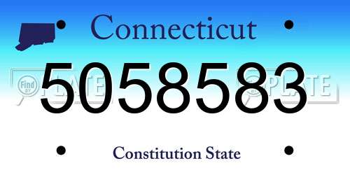 5058583 Connecticut License Plate