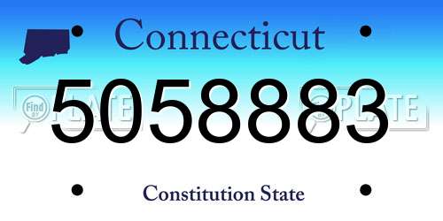 5058883 Connecticut License Plate