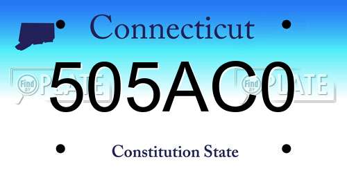 505AC0 Connecticut License Plate
