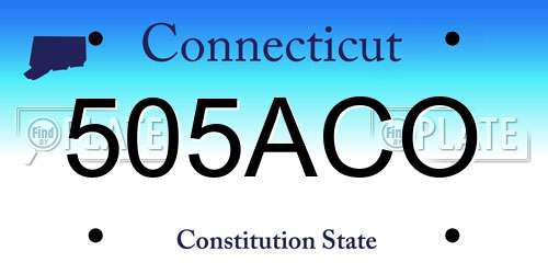 505ACO Connecticut License Plate
