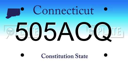 505ACQ Connecticut License Plate