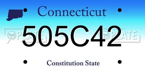 505C42 Connecticut License Plate