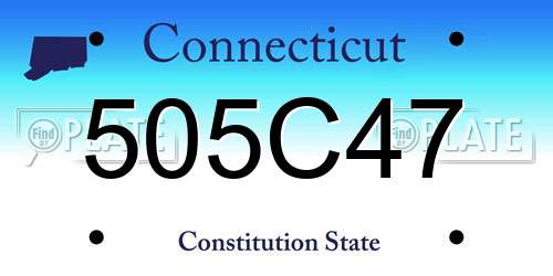 505C47 Connecticut License Plate
