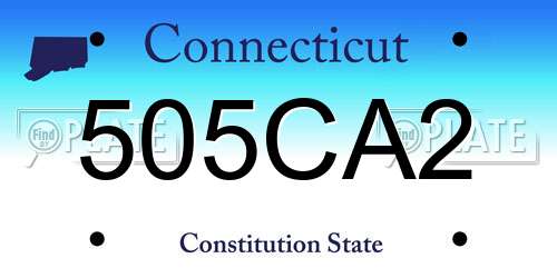 505CA2 Connecticut License Plate
