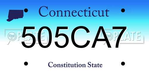 505CA7 Connecticut License Plate