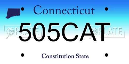 505CAT Connecticut License Plate