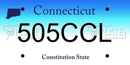 505CCL Connecticut License Plate