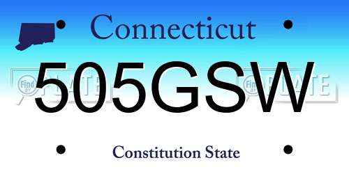 505GSW Connecticut License Plate