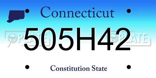 505H42 Connecticut License Plate