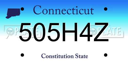 505H4Z Connecticut License Plate