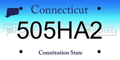505HA2 Connecticut License Plate