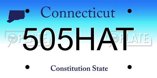 505HAT Connecticut License Plate
