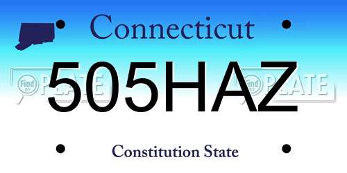505HAZ Connecticut License Plate