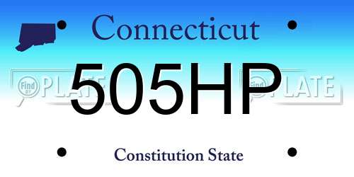 505HP Connecticut License Plate