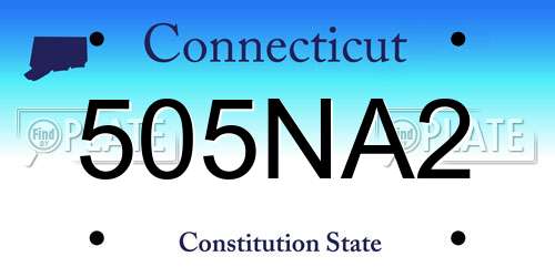 505NA2 Connecticut License Plate
