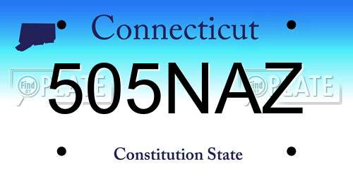 505NAZ Connecticut License Plate