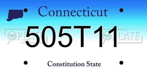 505T11 Connecticut License Plate