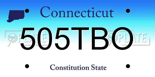 505TBO Connecticut License Plate