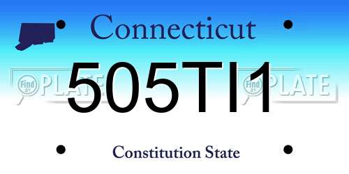 505TI1 Connecticut License Plate