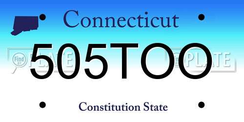 505TOO Connecticut License Plate