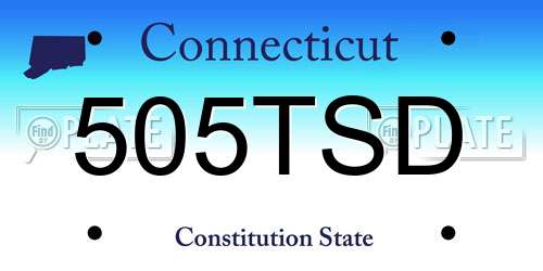 505TSD Connecticut License Plate