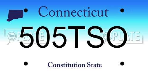 505TSO Connecticut License Plate